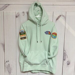 The North Face Women’s Novelty Patch Hoodie XL Mint Green EUC